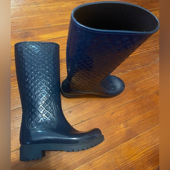 Authentic Louis Vuitton rain boots blue size 39 - Picture 1 of 3